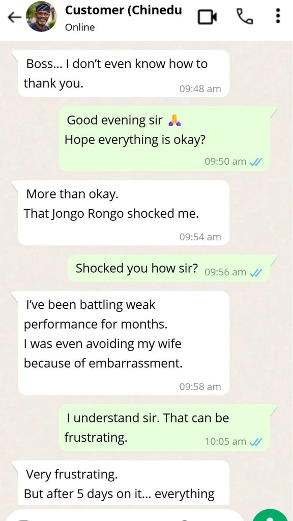 Customer WhatsApp Review #3